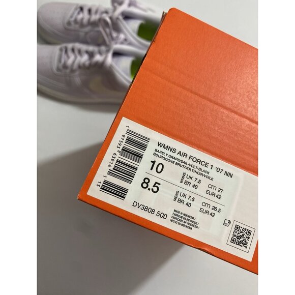 New Women’s Size 10 -Nike Air Force 1 '07 SE Next Nature Barely Grape DV3809 500 - Picture 10 of 10